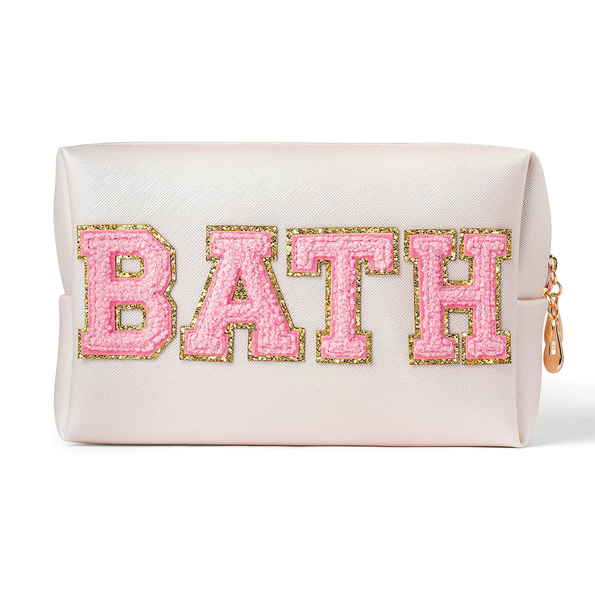 Embroidery Lettered Make-up Chenille Waterproof Large Makeup Bag
