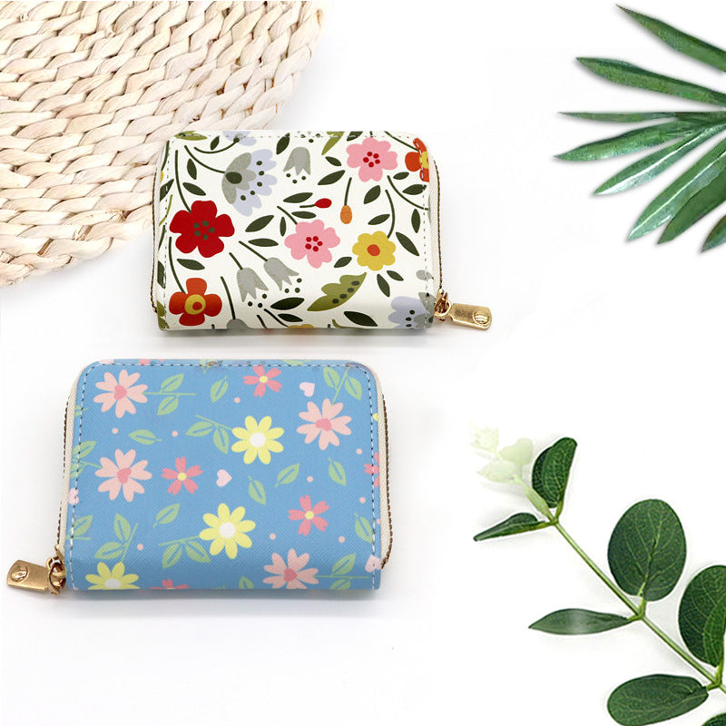 Women's Expanding Style Floral Clamp Simple Card Holder