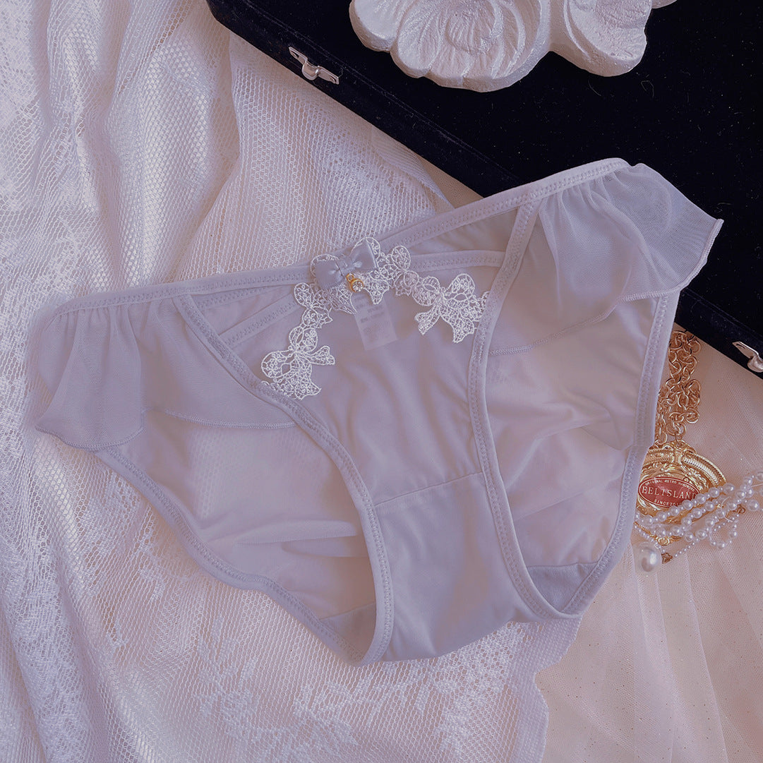 Women's Bow Lace Sexy Hot Hollow Low Waist Panties