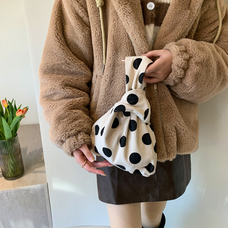 Corduroy Dot Polka Dots Wrist Walking Bags