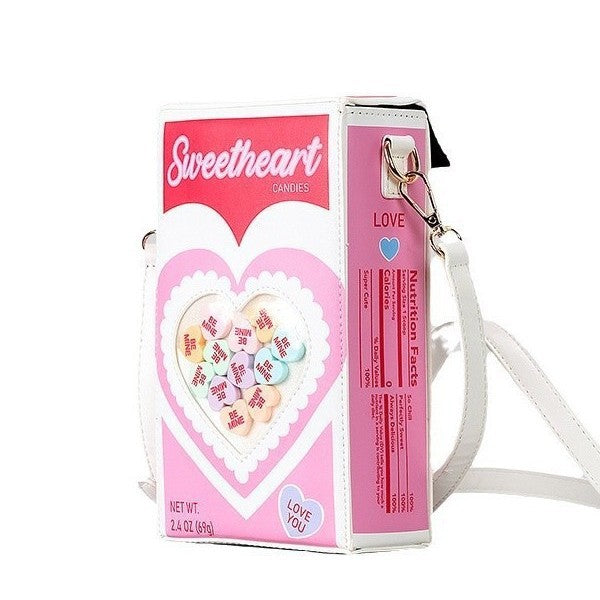 Creative Cute Love Box Letter Contrast Color Handbags
