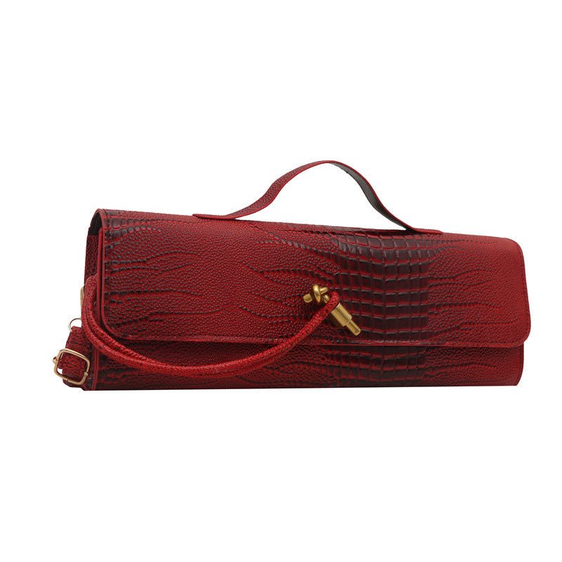 Women's Style Texture Horizontal Version Trendy Crocodile Pattern Large Capacity Retro Women's Shoulder Bag