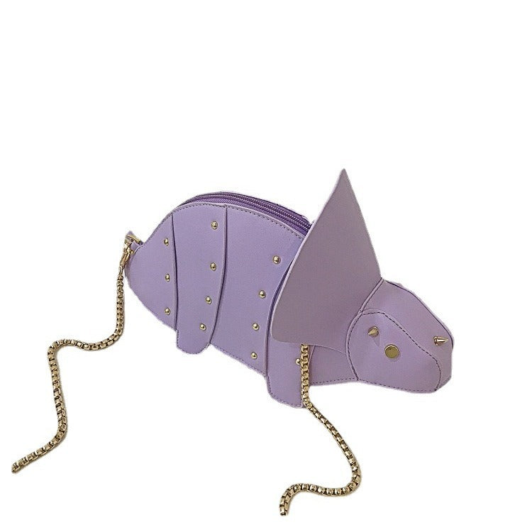 Women's Funny Personality Triceratops Dinosaur Style Rivet Women's Messenger Bag