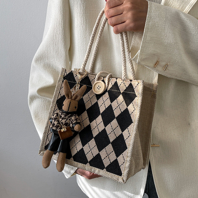 Women's Linen Fashion Out Style Western Lunch Handbags