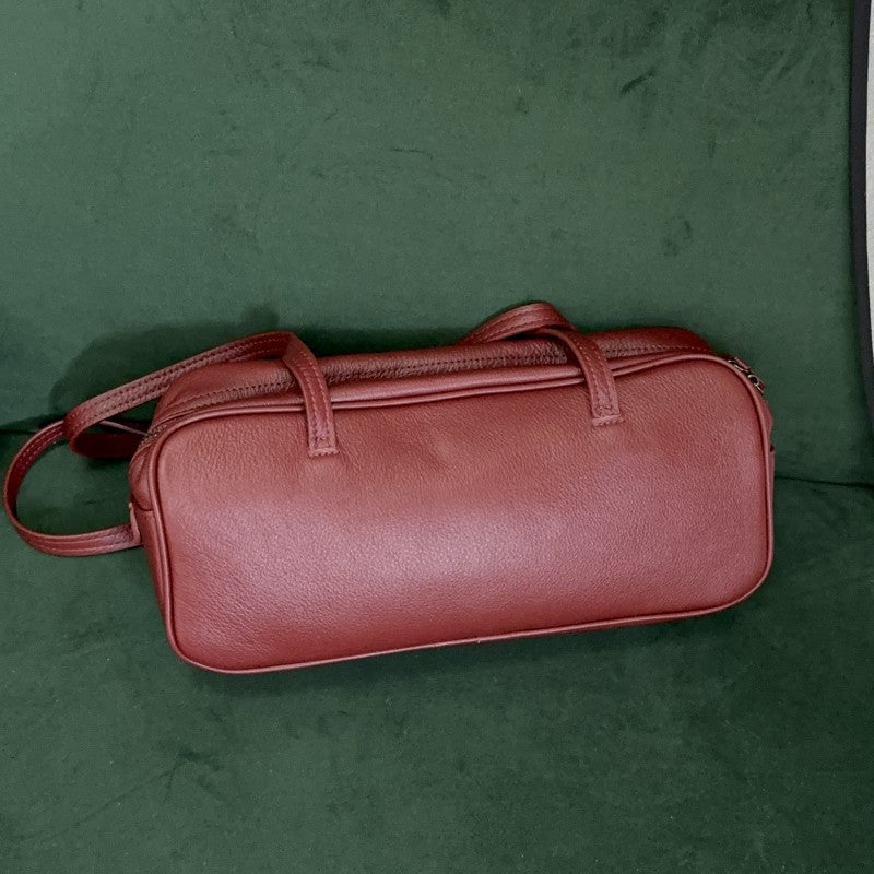 Women's Leather Fashionable Retro Underarm Large Capacity French Handbags