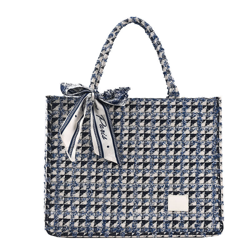 Plaid Female Class Commuter Canvas Large Capacity Women's Shoulder Bag