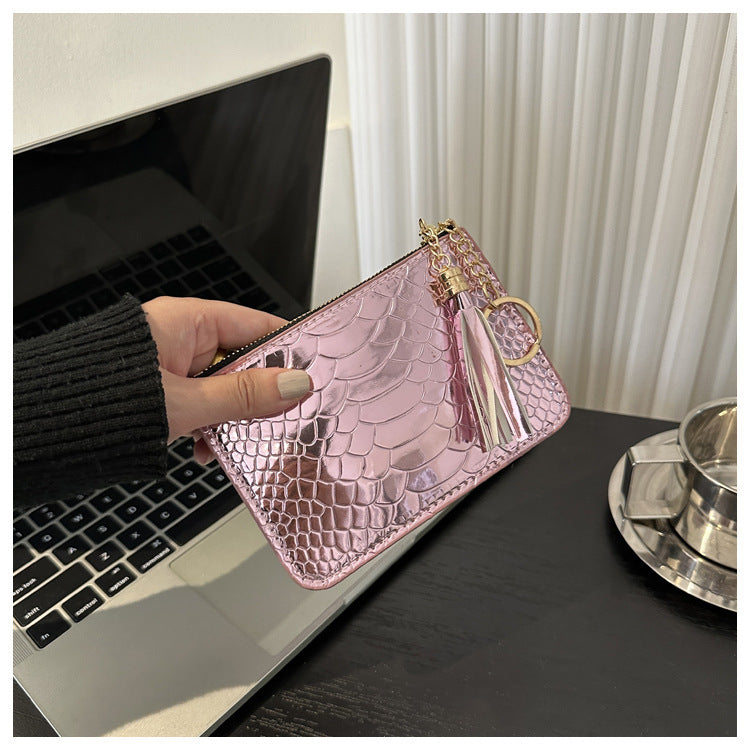 Women's Fashion Portable Crocodile Pattern Clutch Change Handbags
