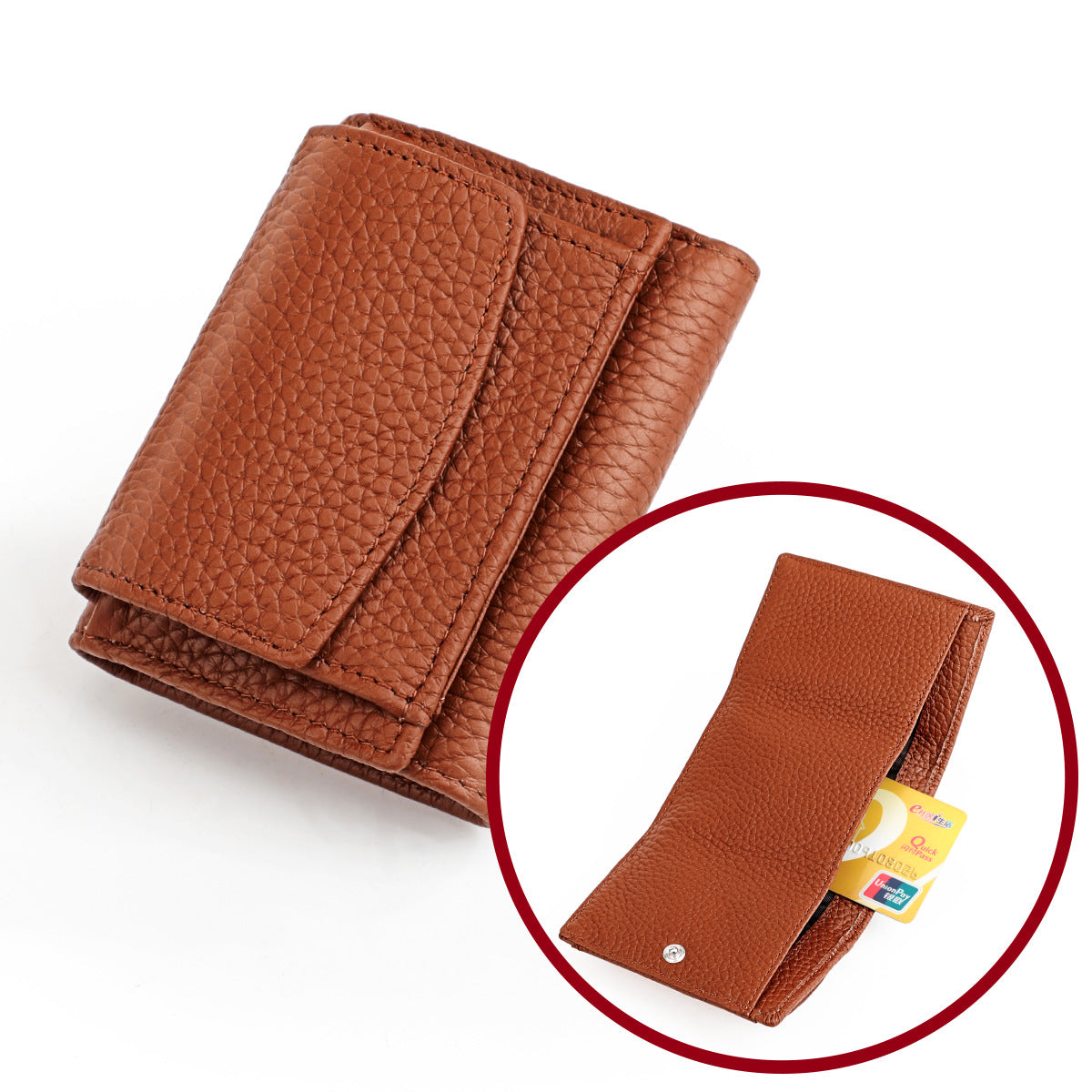 Elegant Women's Genuine Leather Loose Short Coin Purses