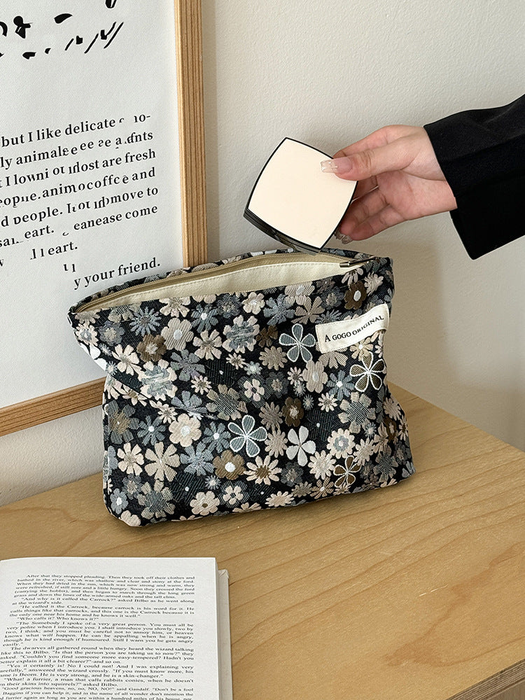 Fresh Flower Jacquard Fabric Skin Care Wash Portable Underwear Bags