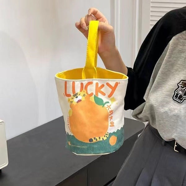 Illustration Portable Hand Carrying Out Snack Handbags