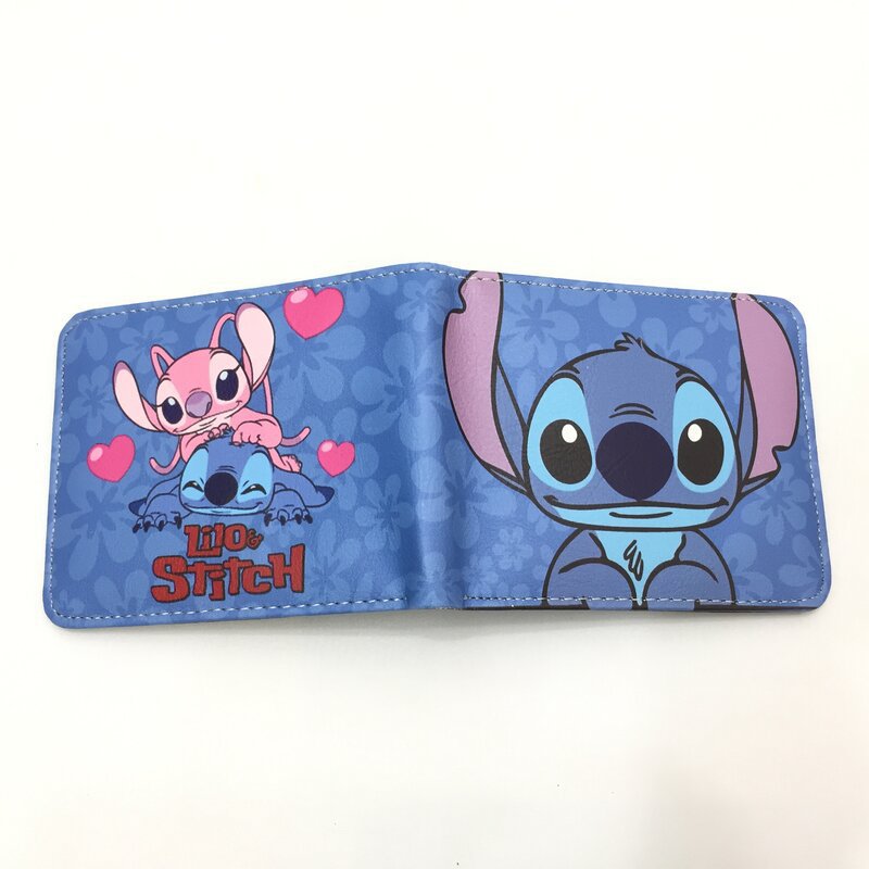 Cute Cartoon Stitch Short Anime Blue Long Ears Coin Purses