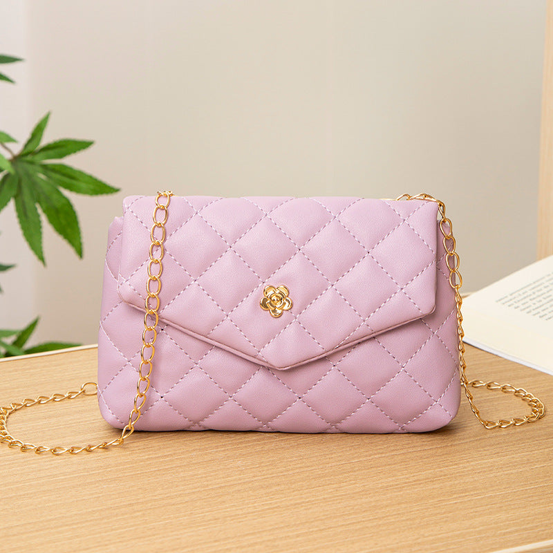 Women's Chain Metal Flower Embroidered Mobile Korean Bags