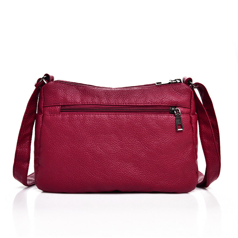 Women's Fashion Trendy Mom Portable Large Capacity Soft Leather Bags