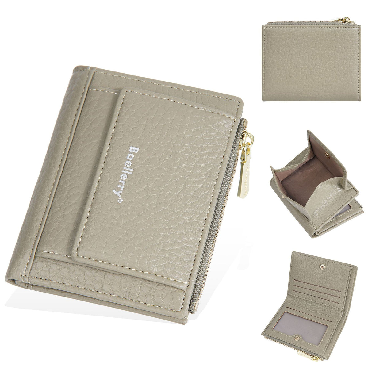 Women's Short Simple Multiple Slots Zipper Mini Ladies Wallet