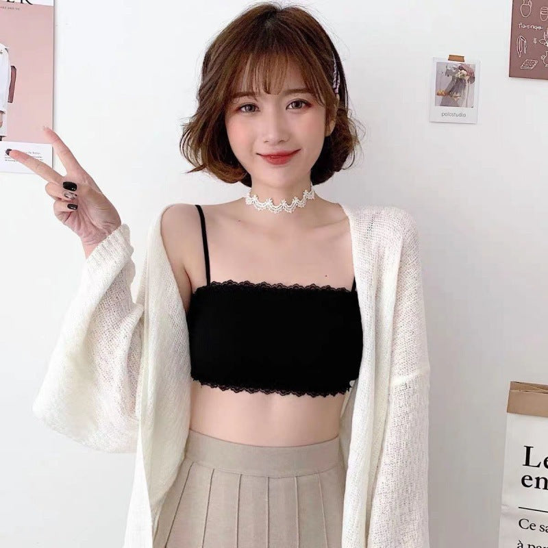 Strapless Undershirt Bandeau Sexy Sling Lace Tanks Camis