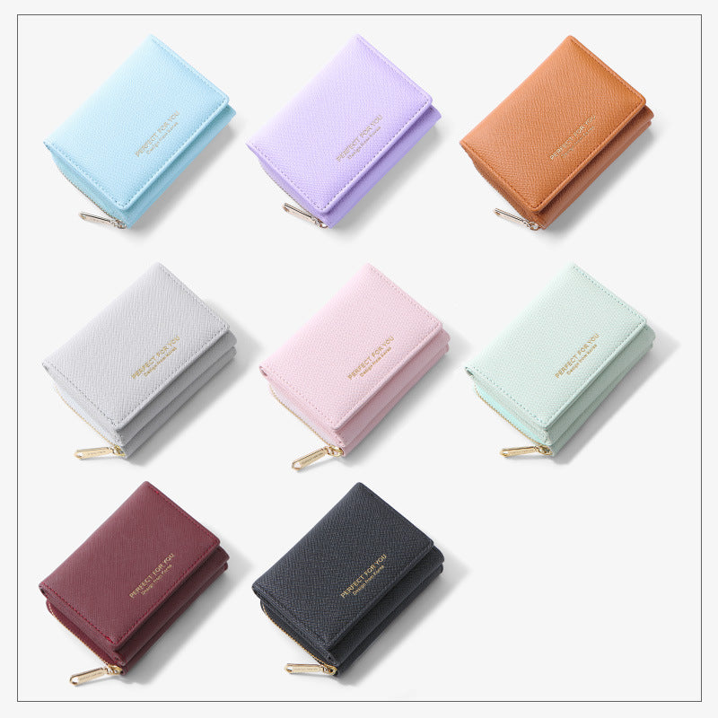 Women's Fashion Short Cross Pattern Sense Large Ladies Wallet