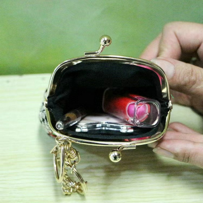 Women's Ethnic Style Cotton Linen Embroidered Flower Vintage Creative Mini Box Makeup Bag
