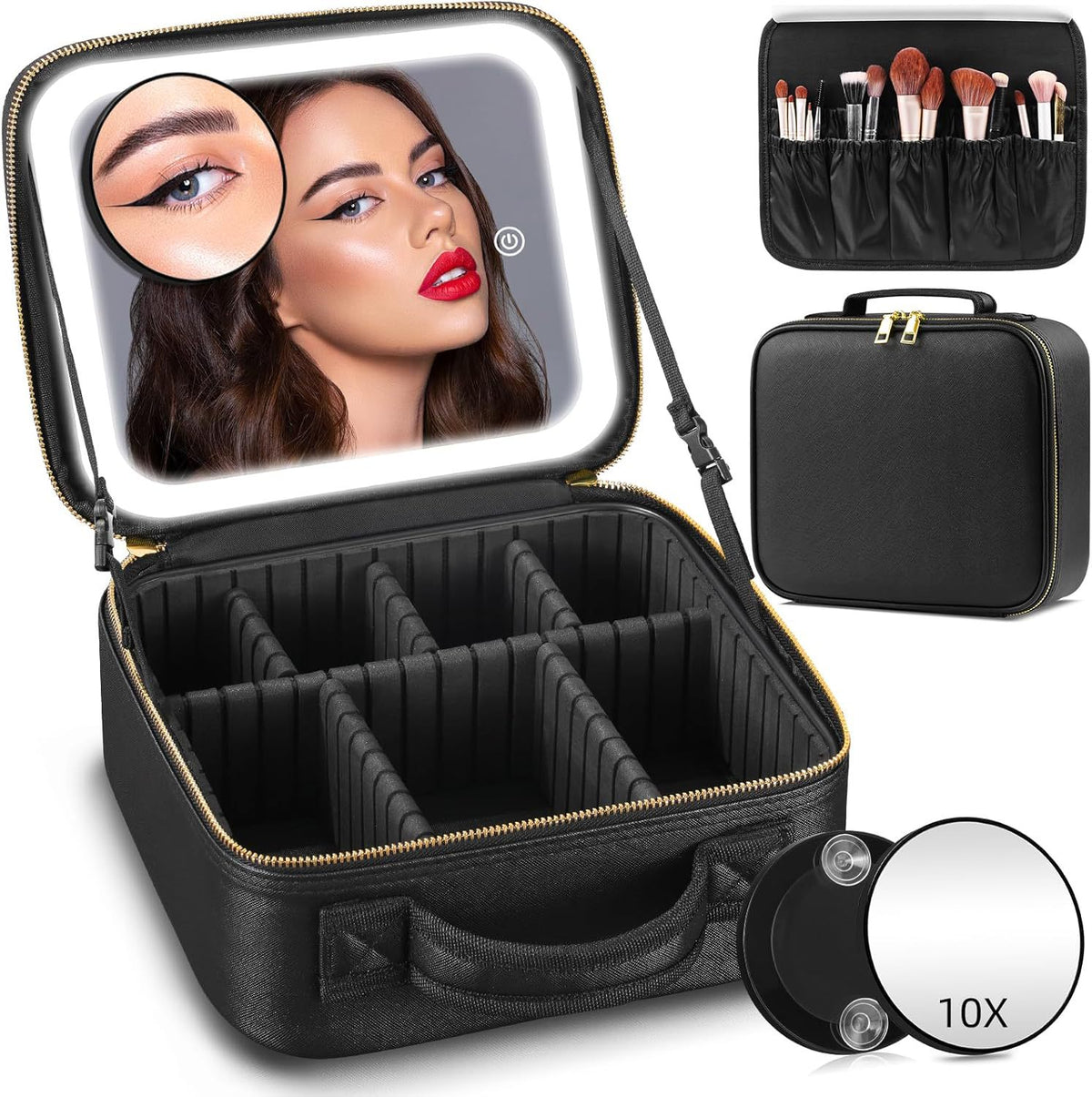 With Mirror City Simple Artist Light Cosmetic Cases