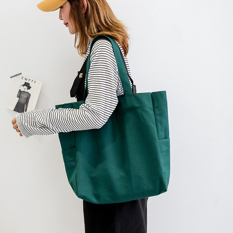 Women's Canvas Artistic Shopping Korean Style Women's Shoulder Bag