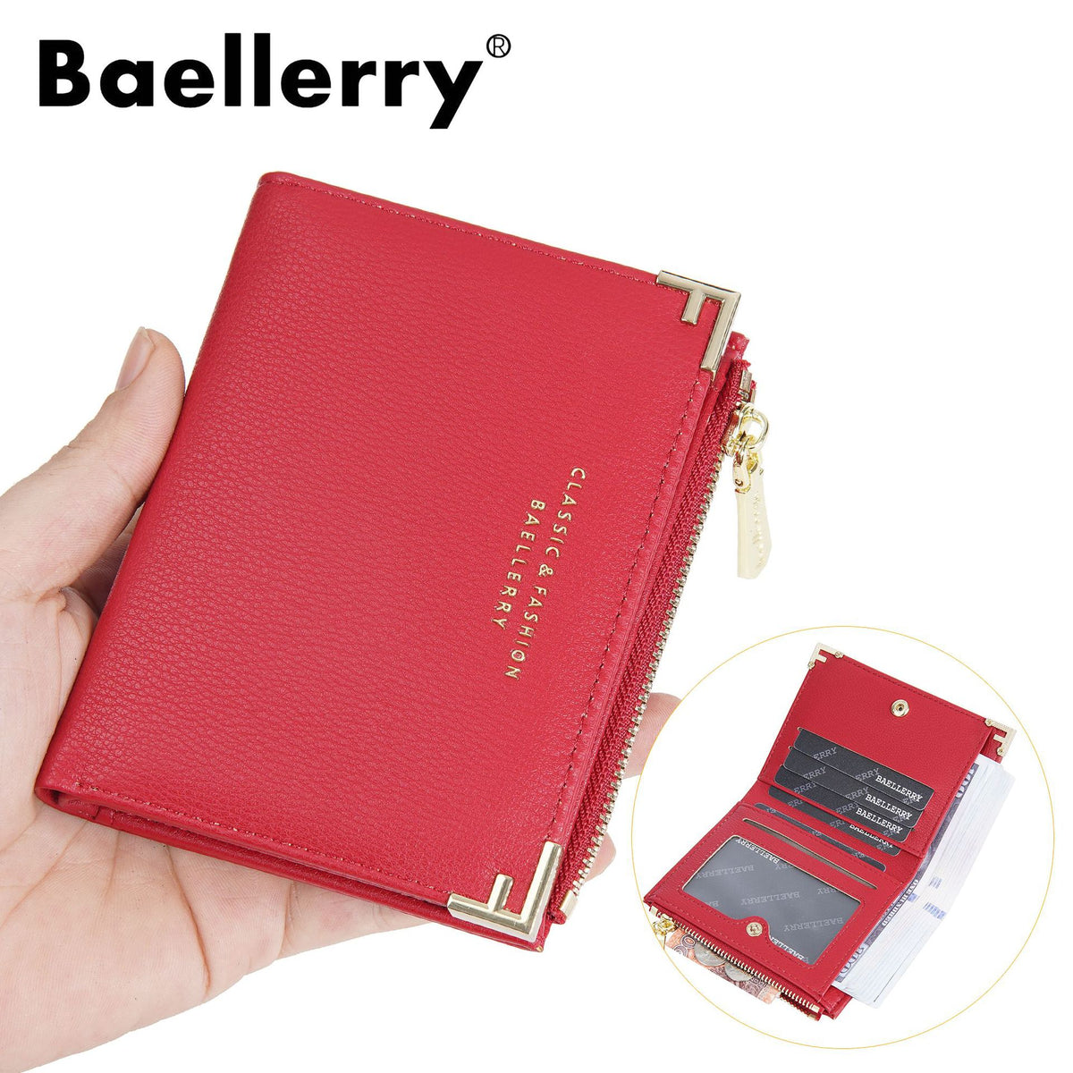 Creative Women's Short Multiple Slots Zipper Ladies Wallet
