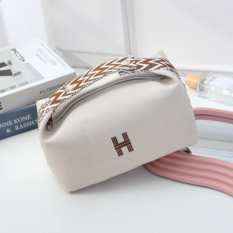 Women's Home Lunch Box Toiletry Canvas Portable Cosmetics Makeup Bag