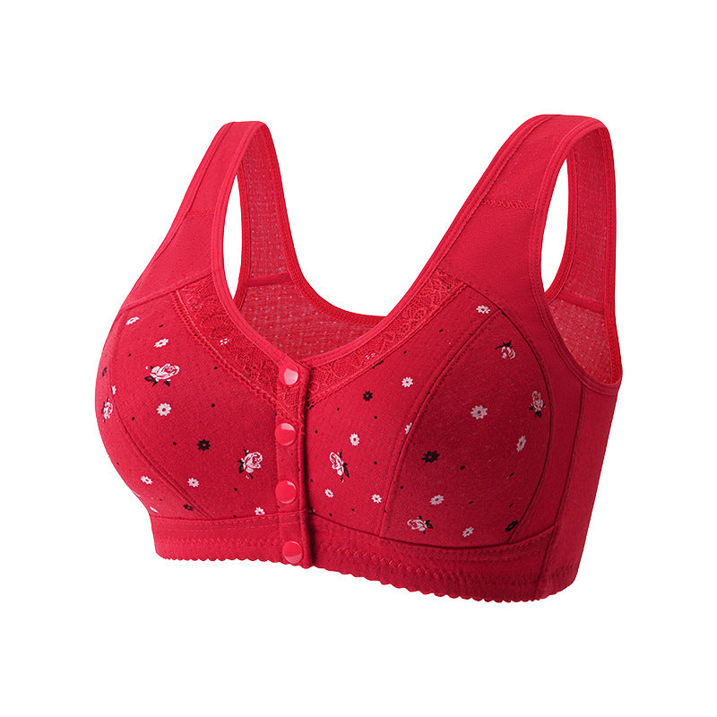 Women's Wireless Front Button Underwear Soft Cotton Everyday Bras