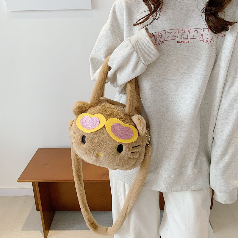 Crane Machines Gift Cartoon Cute Hello Kitty Toy Stitch Plush Women's Messenger Bag