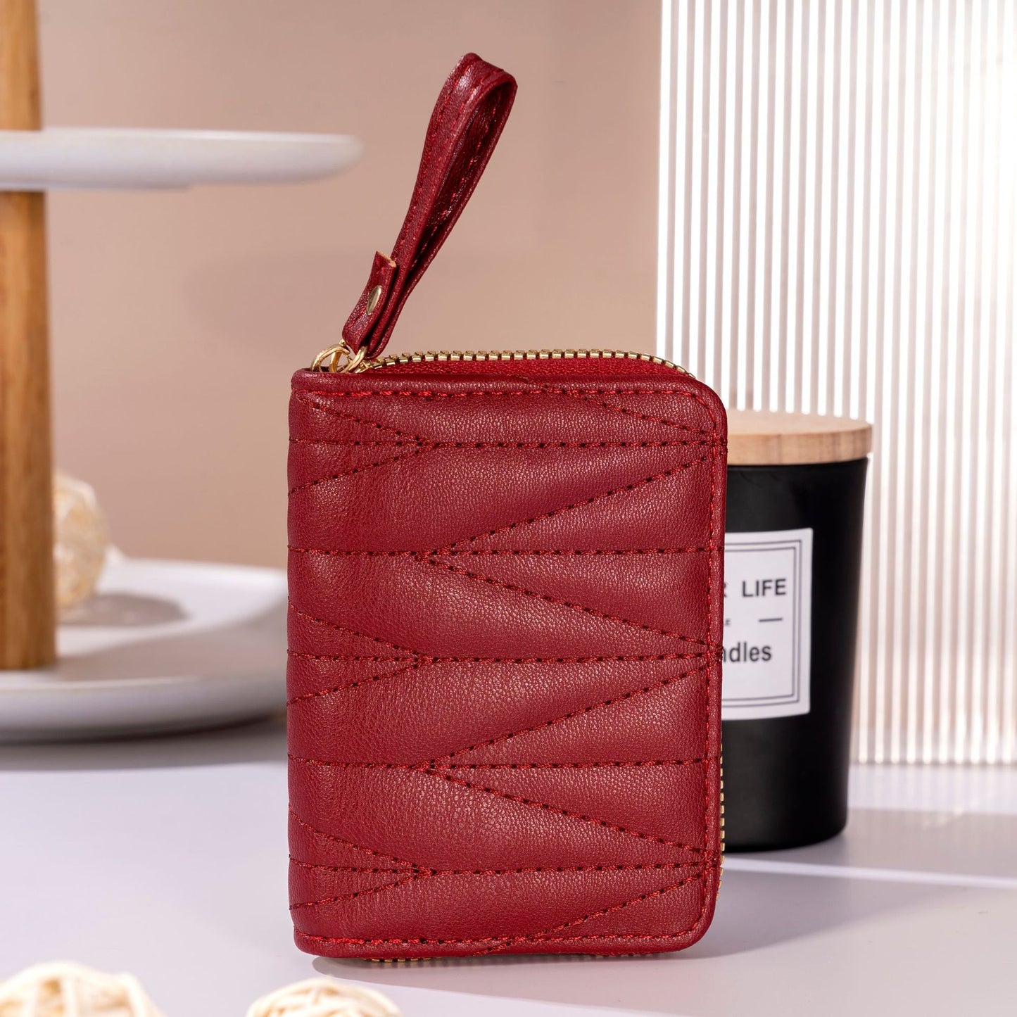 Women's Embroidery Thread Macaron Candy Color Classic Style Expanding Card Holder