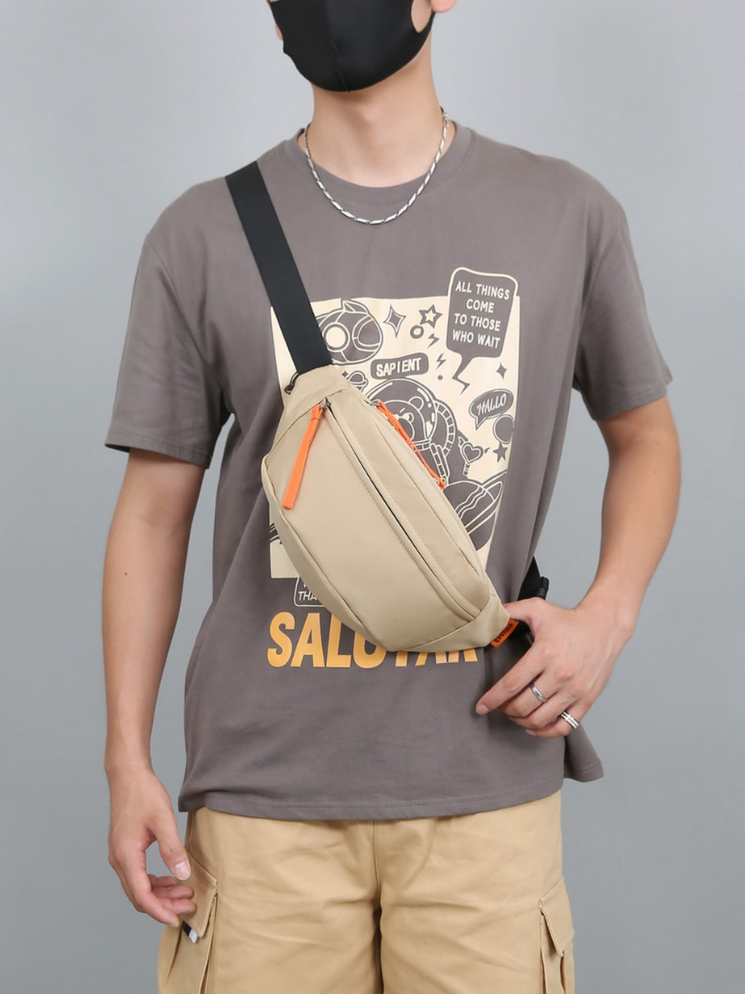 Trendy Style Simple Slanting Hanging Leisure Men's Waist Packs