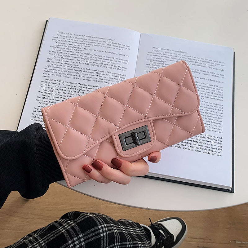 Women's Korean Style Rhombus Short Clutch Multi Ladies Wallet