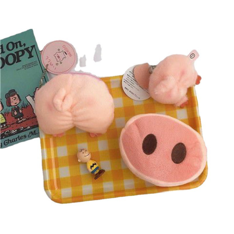 Mini Cute Pig Head Plush Heart Ladies Wallets