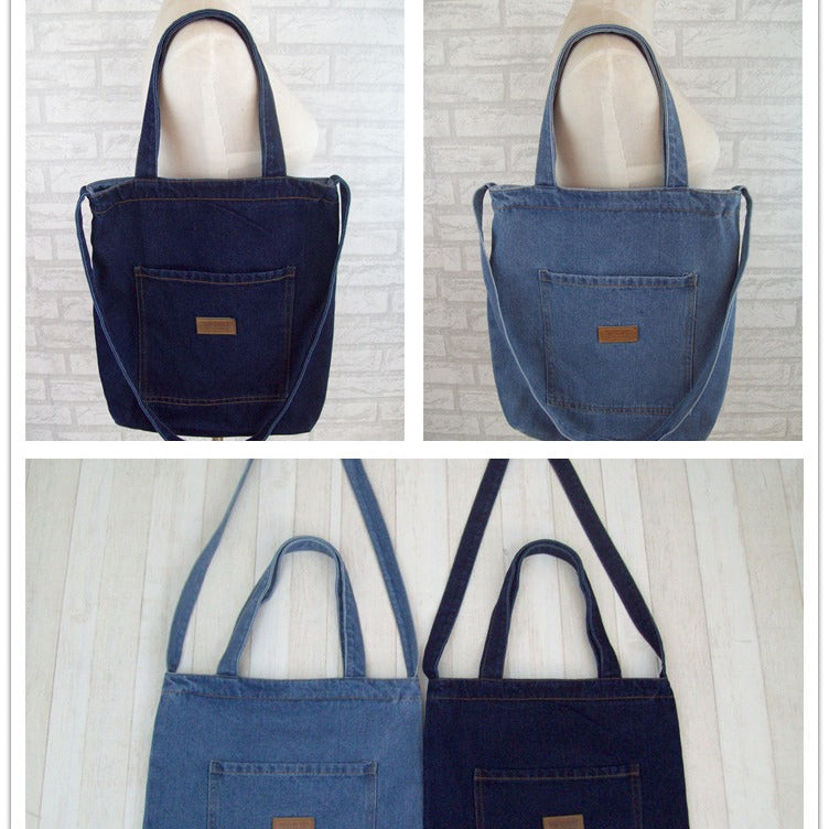 Style Jean Canvas Denim Large Shopping Mom Women's Messenger Bag