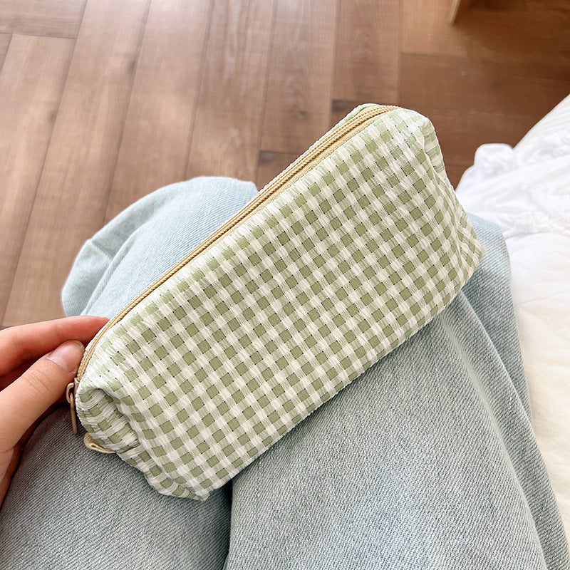 Women's Plaid Mascara Eyebrow Pencil Storage Three-dimensional Makeup Bag