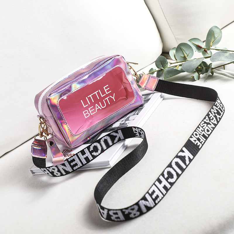 Women's Colorful Transparent Silk Screen Ribbon Cell Crossbody Bags