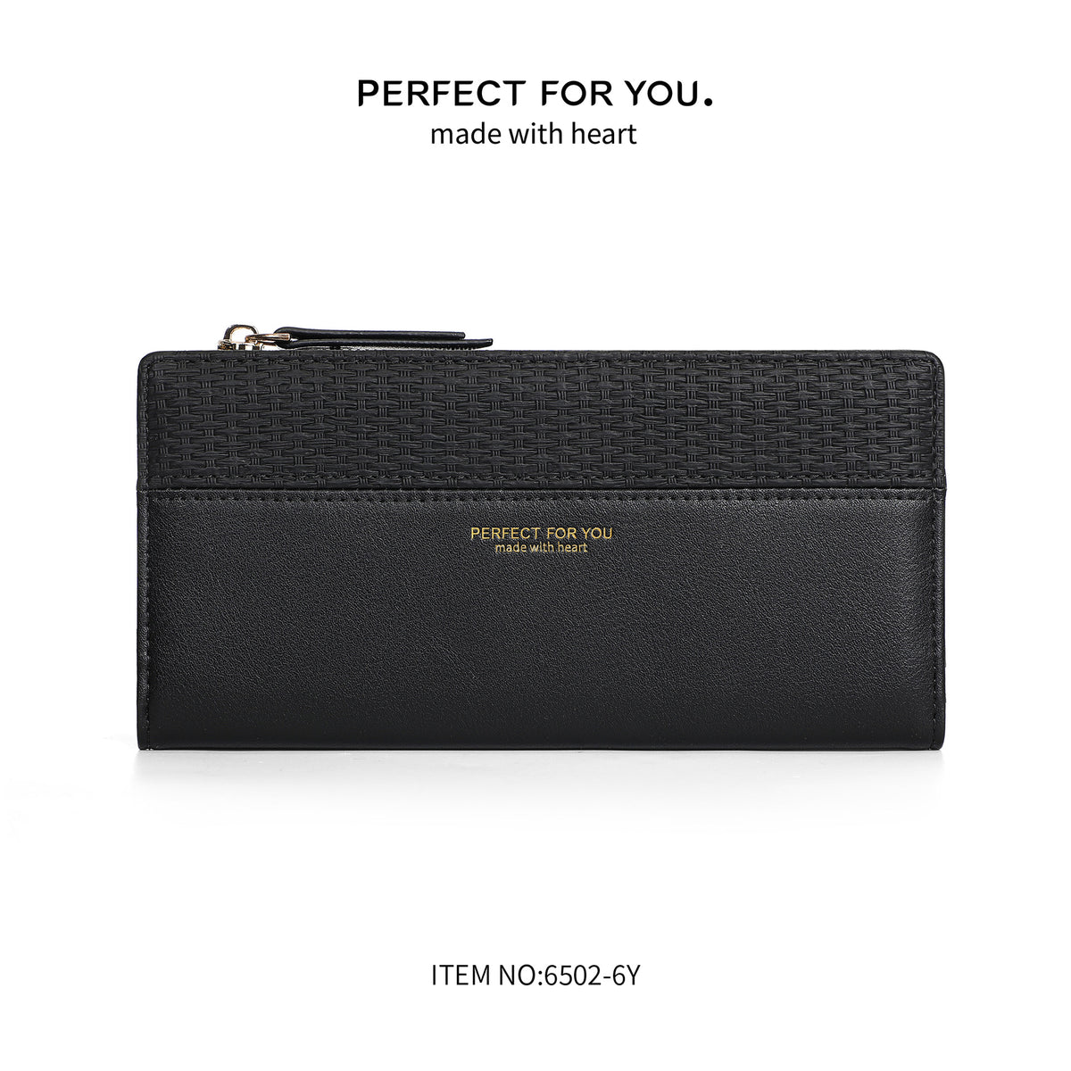 Women's Knitted Stitching Long Zipper Personality Mobile Multiple Slots Bags