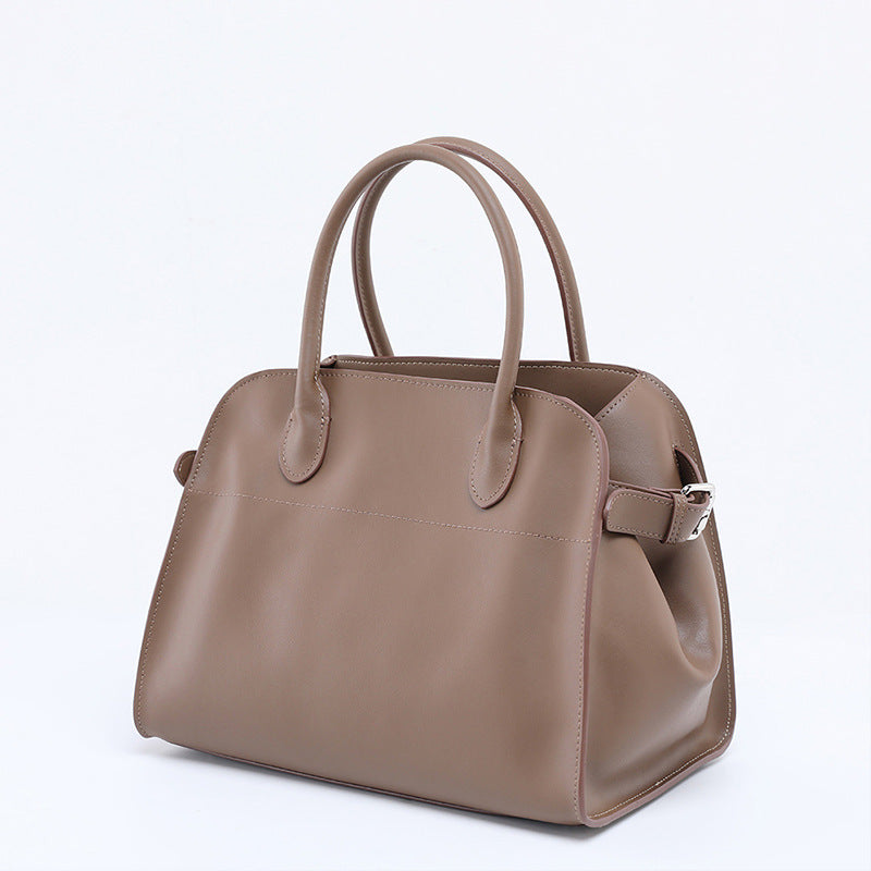Women's Retro Large Capacity Totes Genuine Leather Commute Handbags