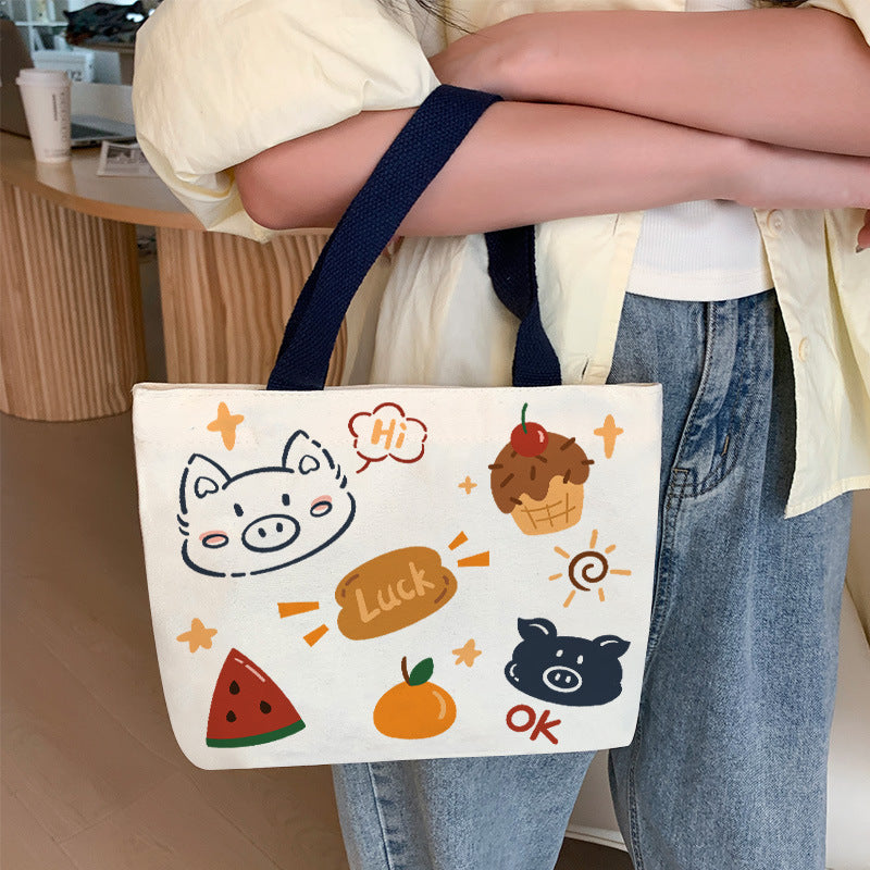 Women's Canvas Cartoon Cabs Korean Style Bags