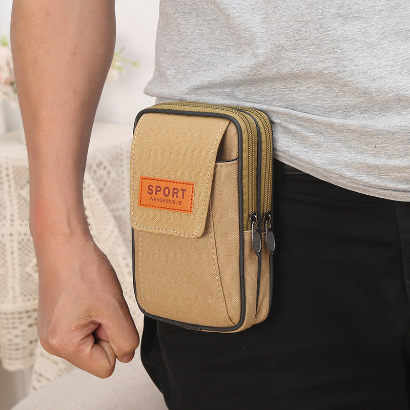 Men's Canvas Mobile For Multifunctional Work Men's Waist Packs