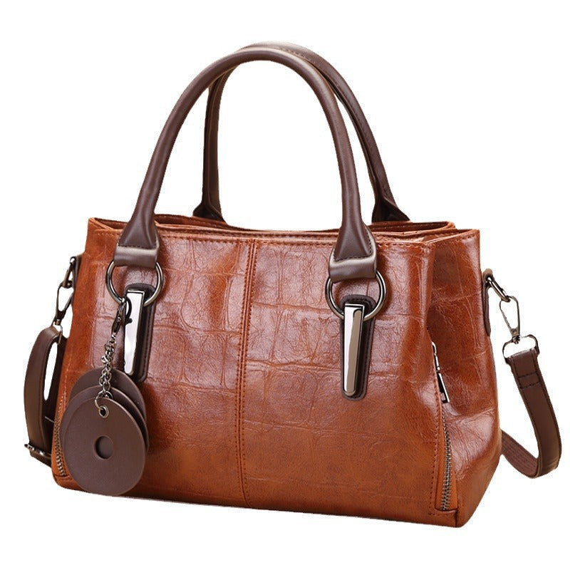 Women's Retro Contrast Color Personality Large Capacity Handbags