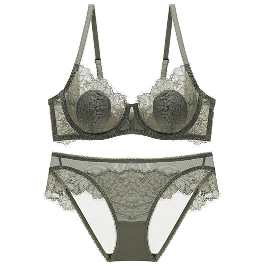 Women's Rabbit Ears Transparent Lace Underwear Small Chest Lingerie Sets