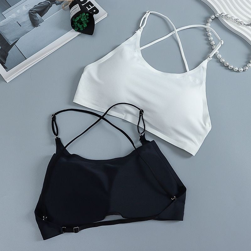 Women's Silk Ice Seamless Cross Beauty Back Thin Tanks Camis