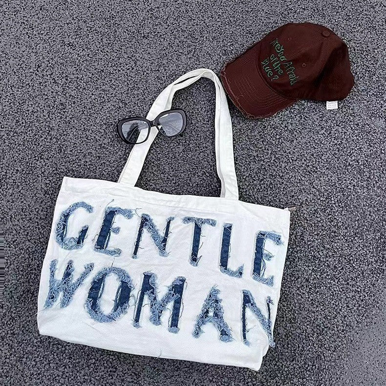 Large Capacity Portable Letter Single Sticker Women's Messenger Bag