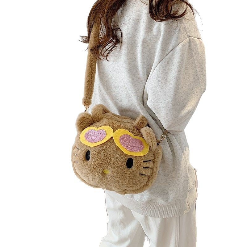 Crane Machines Gift Cartoon Cute Hello Kitty Toy Stitch Plush Women's Messenger Bag