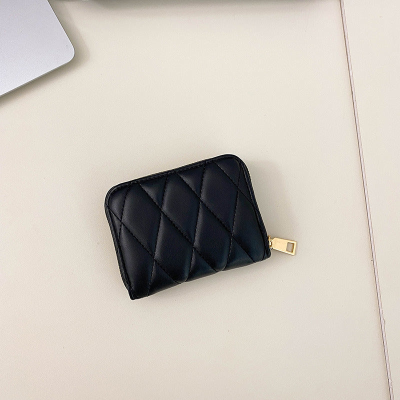 Charming Women's Fashion Embroidery Thread Rhombus Ladies Wallets