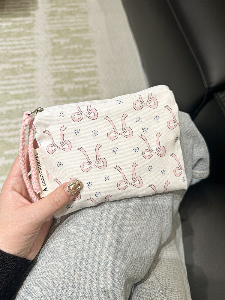 Fresh Bow Portable Fabric Liner Sanitary Napkin Cosmetic Bags