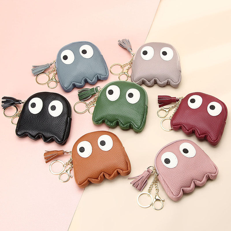 First Layer Cowhide Mini Creative Cartoon Coin Purses
