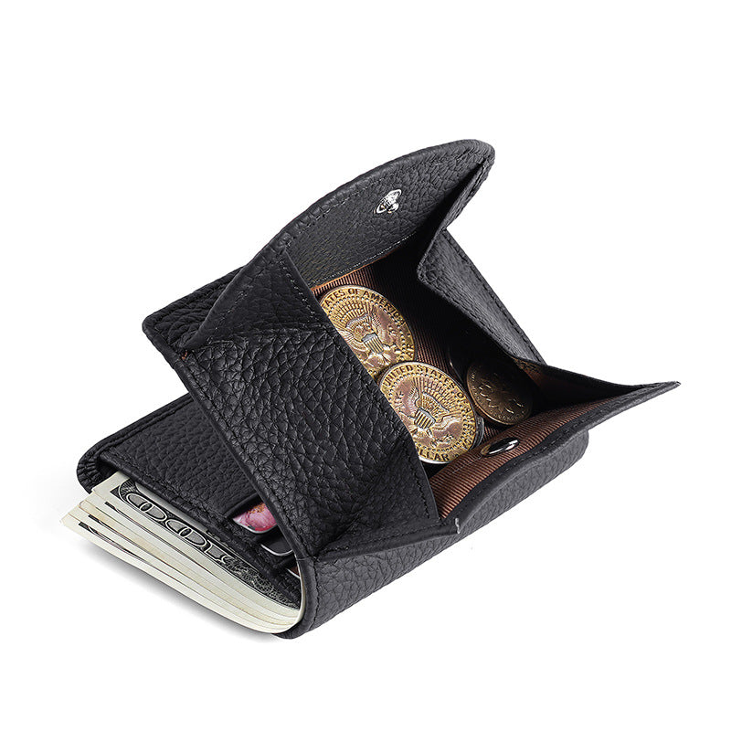 Women's Leather Swiping Safety Fashion Cover Change Ladies Wallets