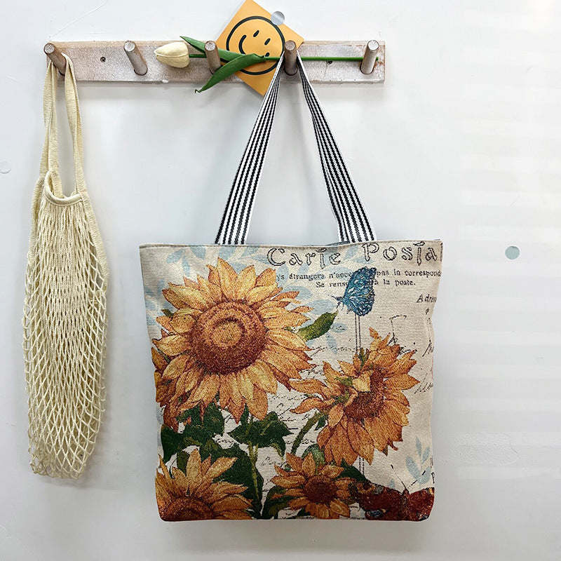 Women's Silk Cloth Fashion Korean Creative Pattern Women's Shoulder Bag