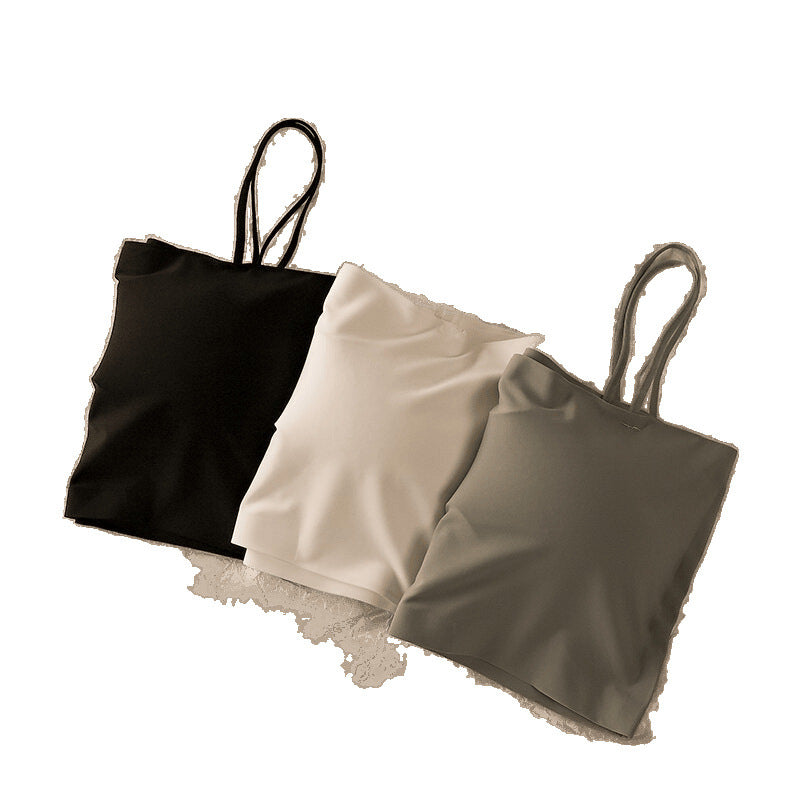 Women's Ice Silk Tube Top Underwear Small Thin Strap Slimming Everyday Bras