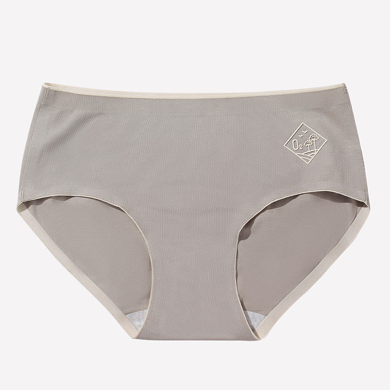 Women's Style Seamless Underwear Mid Waist Antibacterial Cotton Crotch Breathable Panties